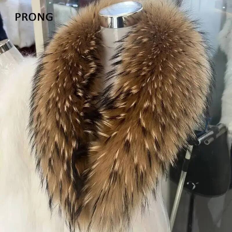 Winter Clothing Color - Natural Raccoon Fur Collar Real Fur