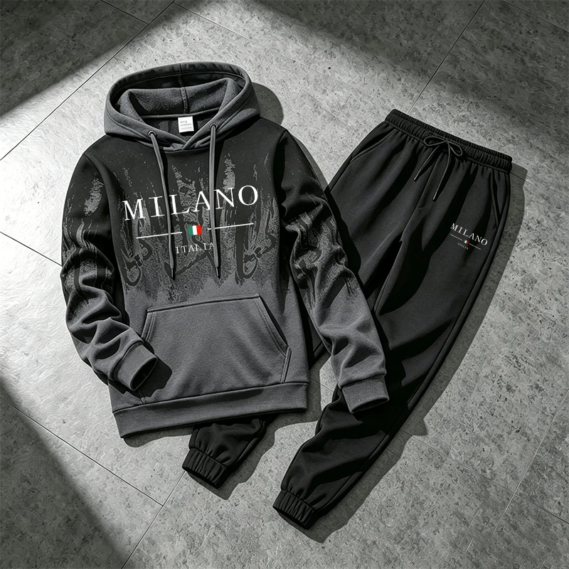 Winter Clothing Men - Splashed ink Men's Hoodie Tracksuit Casual