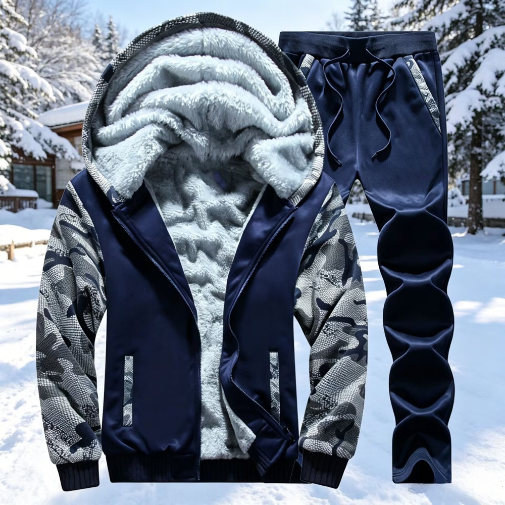 Winter Clothing Men - Men's Tracksuit Fleece Hooded Thickened Winter