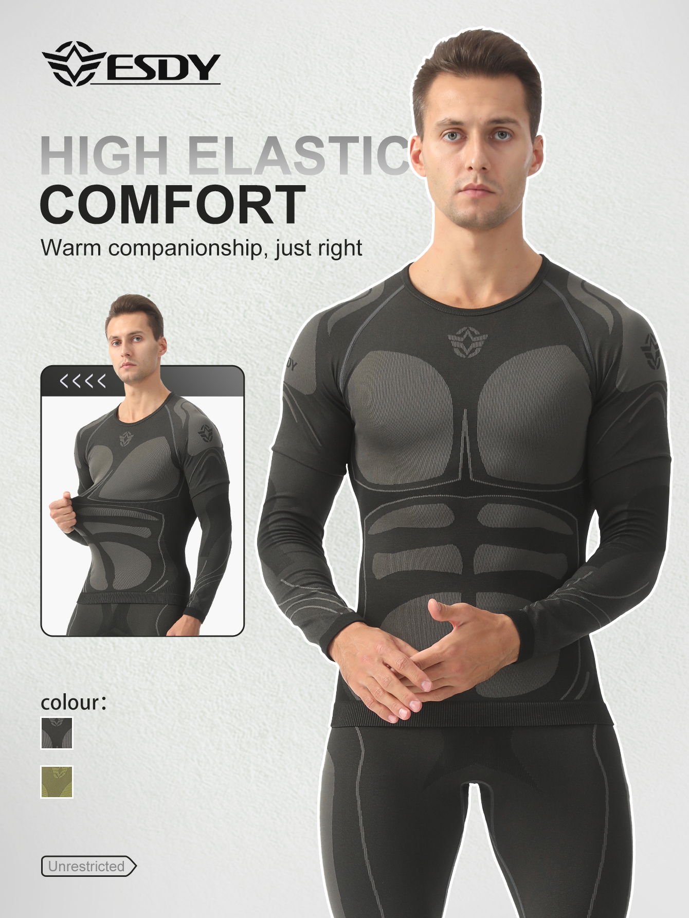 Thermal Base Layer - Esdy Men's Thermal Underwear Set Seamless