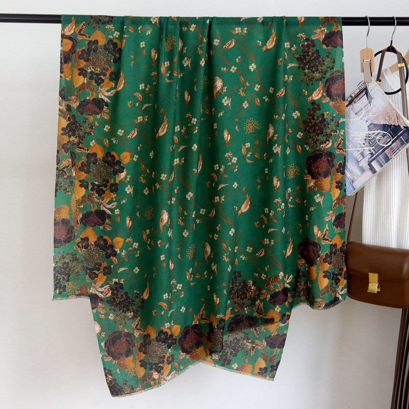 Winter Clothing Hong Kong - Long Green Cashmere Shawls Luxury Designers