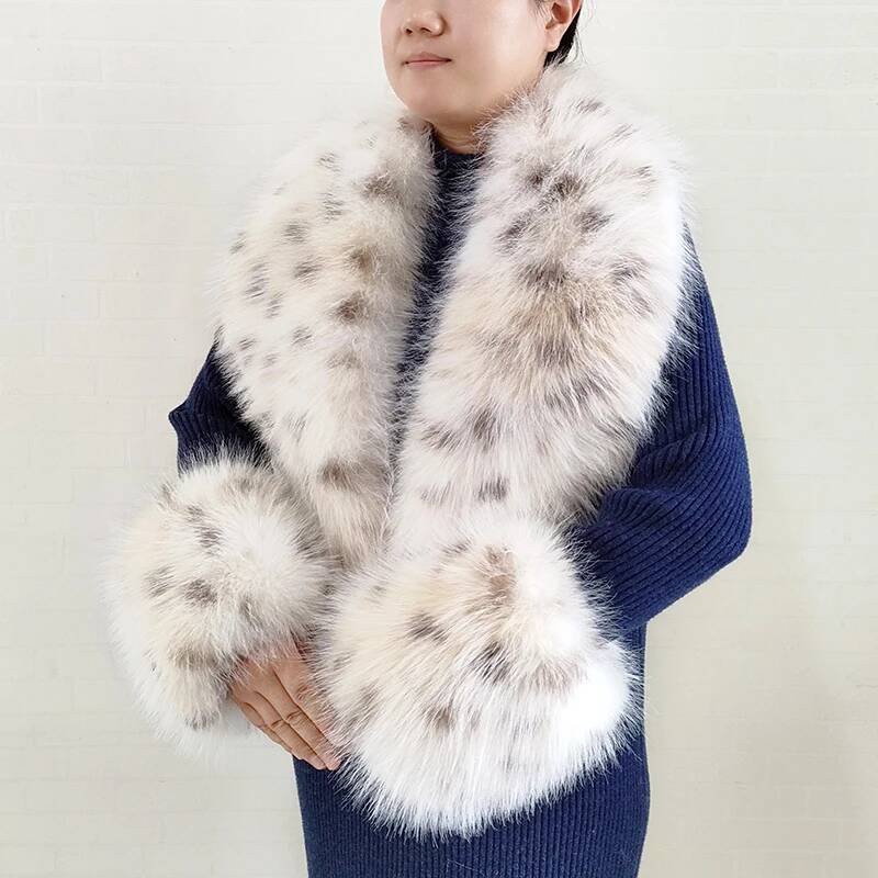 Winter Clothing Color - Large Women Faux Fox Fur Scarf