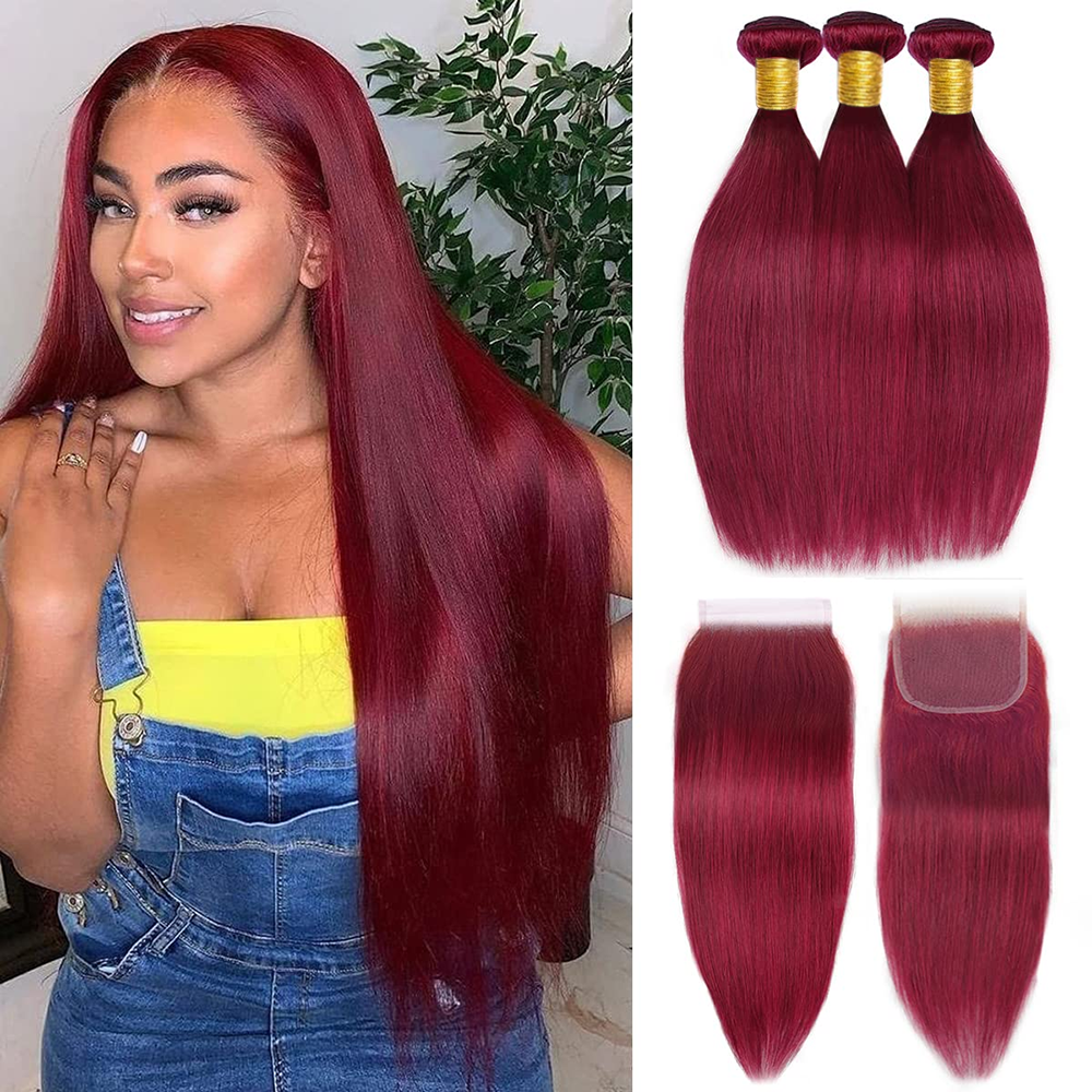 Winter Clothing Bundle - Burgundy 99J Human Hair Bundles with