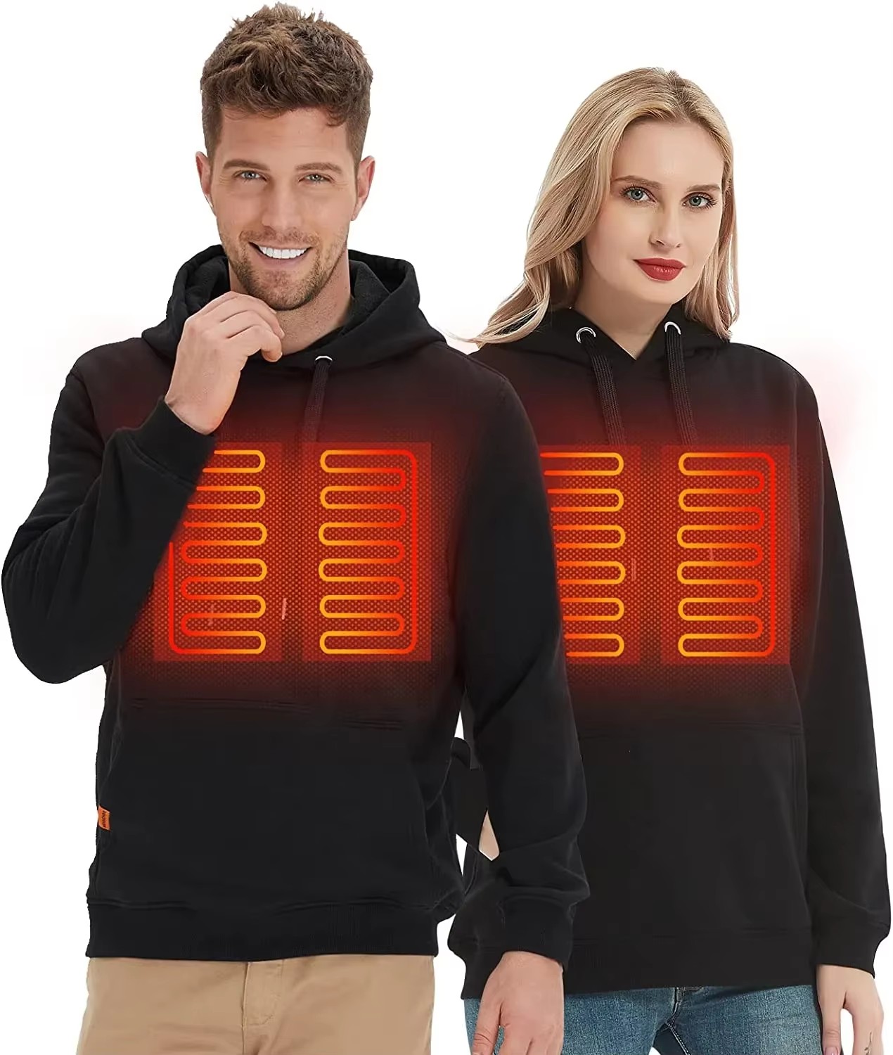 Winter Clothing Color - Women USB Heating Hoodies Men Vintage