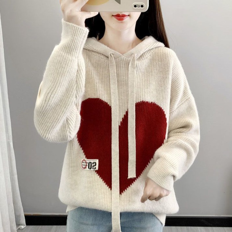 Winter Clothing Drawing - Beige Women's Hoodies Sweatshirts Korean Fashion