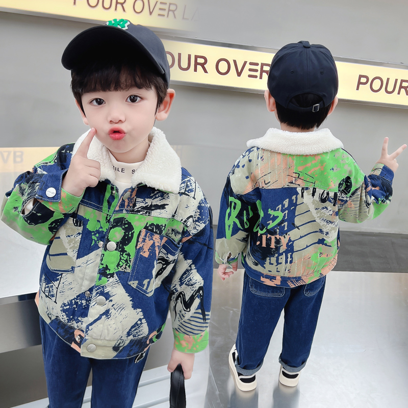 Winter Clothing Drawing - Kids Baby Warm Denim Jacket Parka