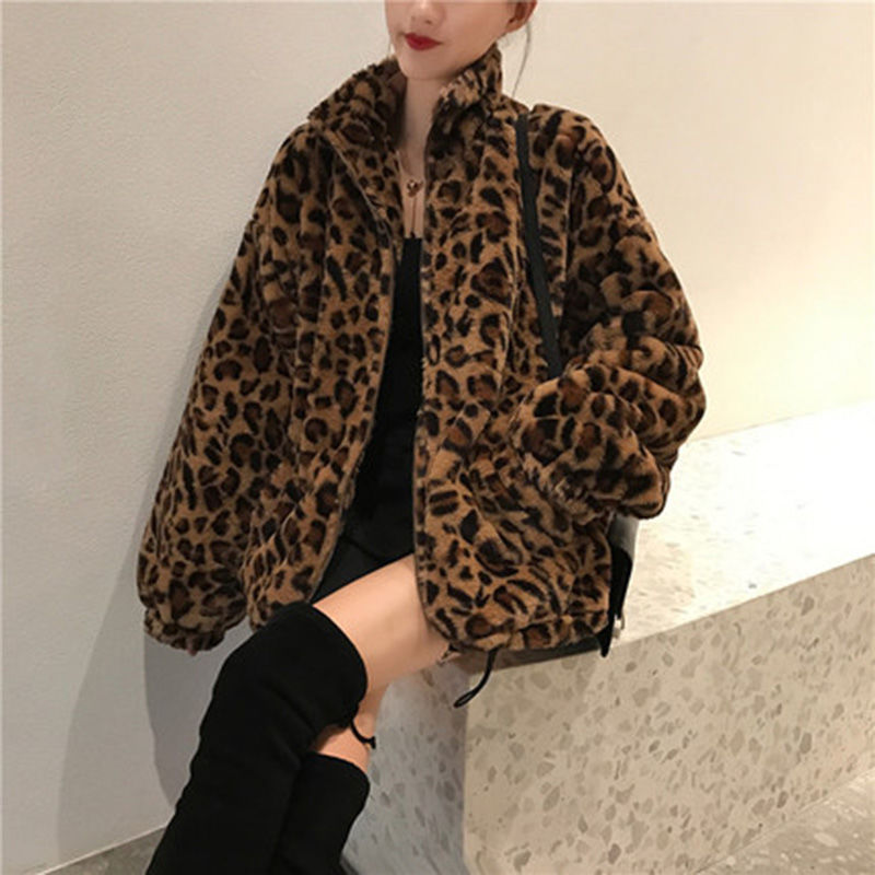 Winter Clothing Trends 2026 - Winter Leopard Print Jacket Women's Stand