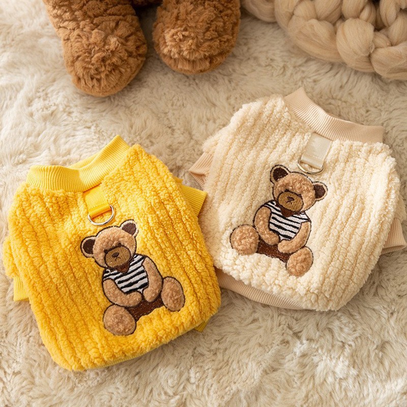 Yellow Winter Clothing - Cute Yellow Checkered Clothing Pet Fleece