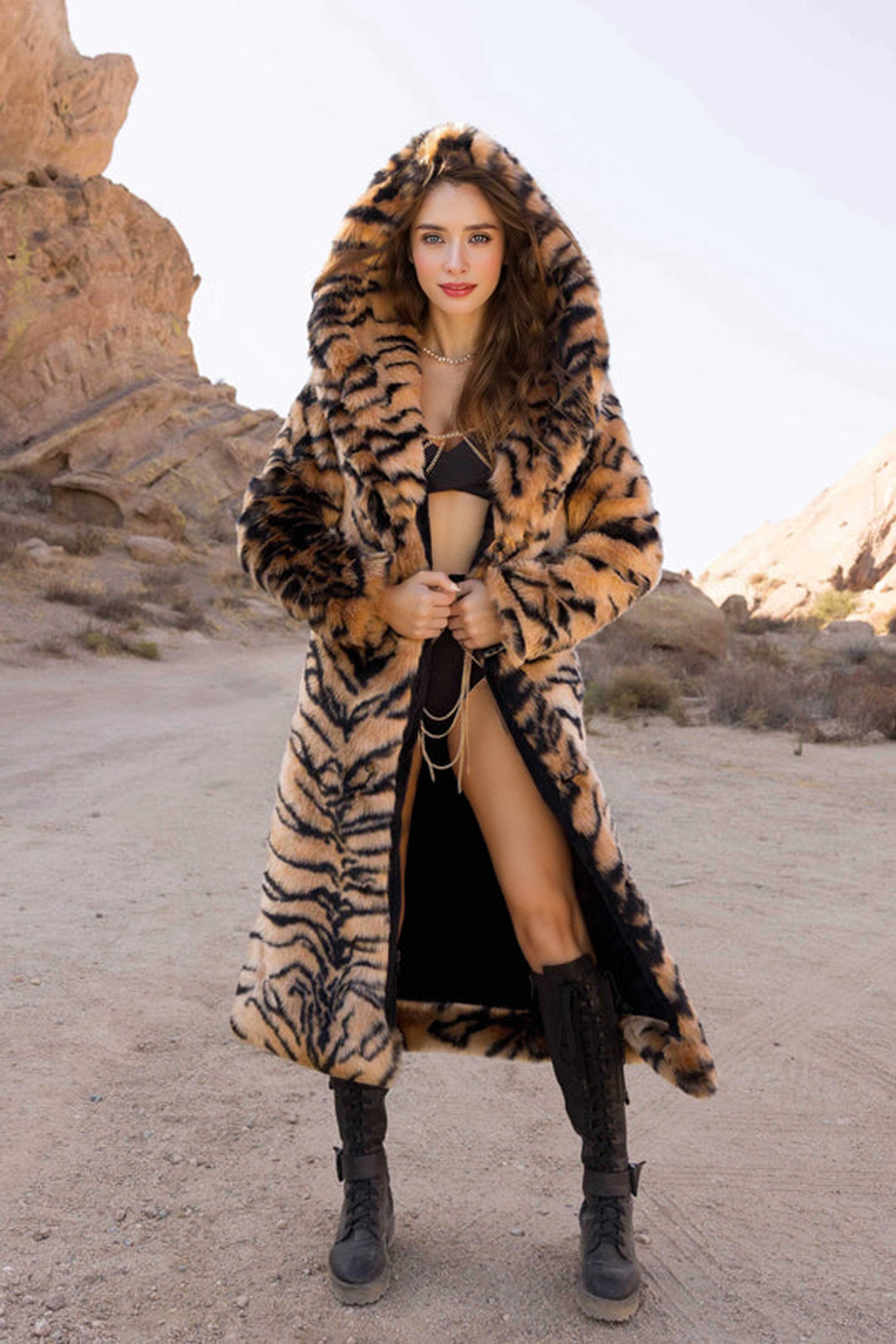 Women's Tiger Stripe Faux Fur  - Winter Clothing Trends 2026 review and price