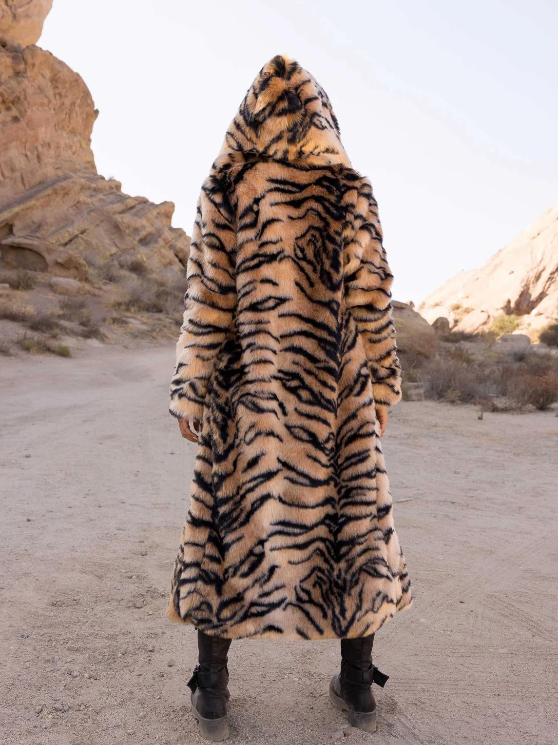 Women's Tiger Stripe Faux Fur  - Winter Clothing Trends 2026 review and price