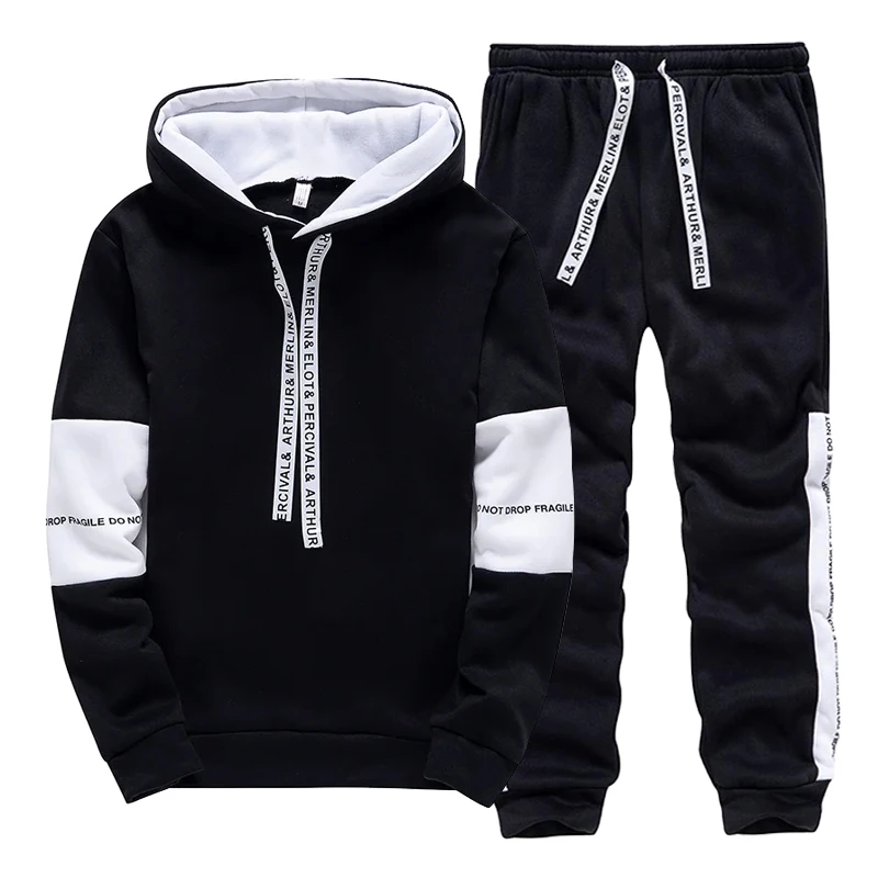 Black White Men's Tracksuit Fa - Winter Clothing Men review and price
