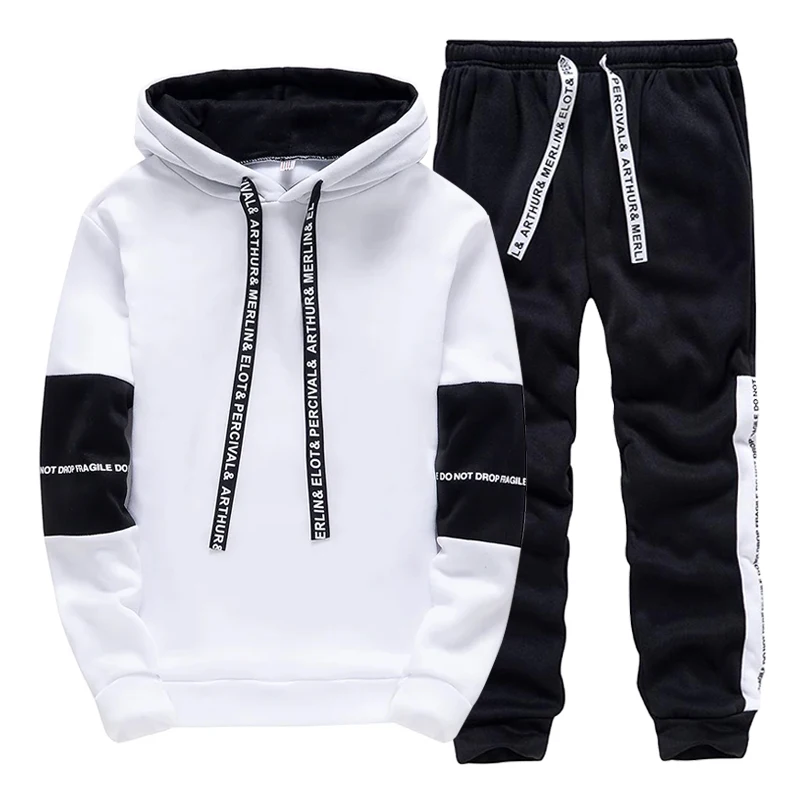Black White Men's Tracksuit Fa - Winter Clothing Men review and price