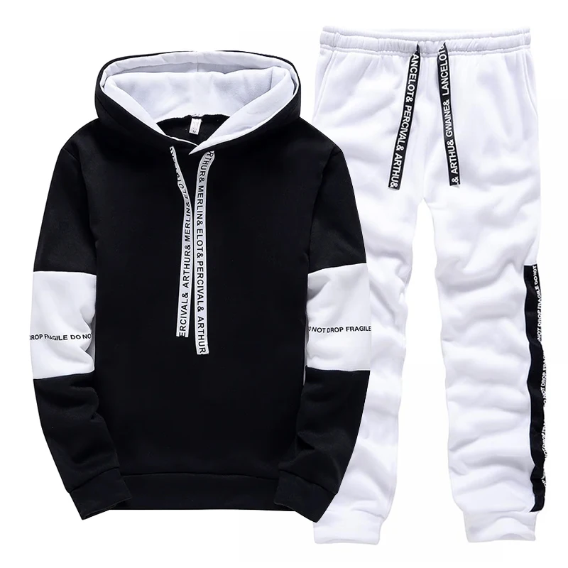 Black White Men's Tracksuit Fa - Winter Clothing Men review and price