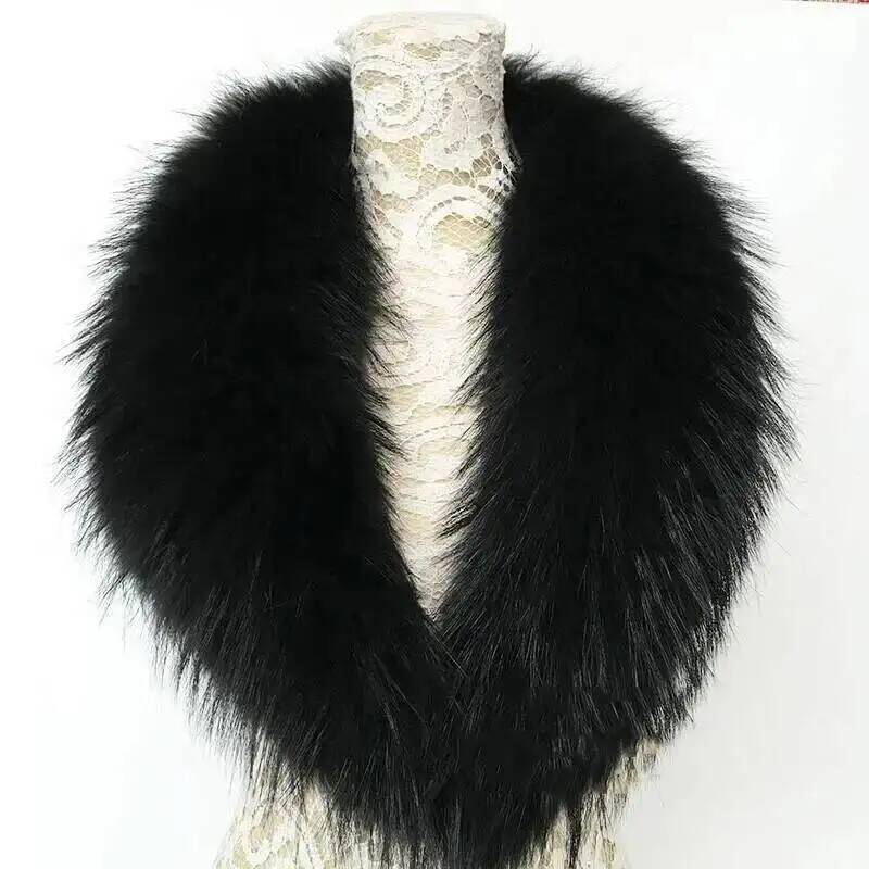 Natural Raccoon Fur Collar Rea - Winter Clothing Color review and price