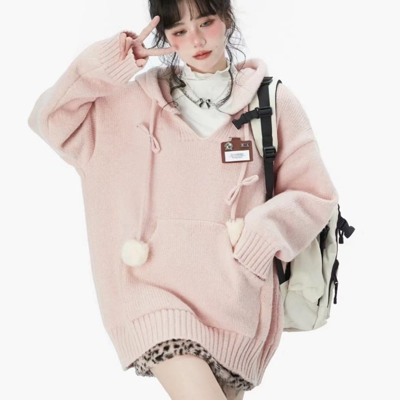 Preppy Style Y2k Sweaters Hood - Winter Clothing Drawing review and price