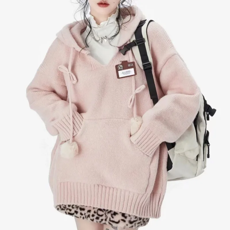 Preppy Style Y2k Sweaters Hood - Winter Clothing Drawing review and price