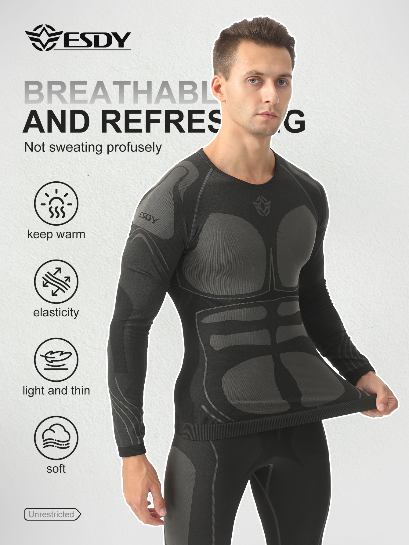 Esdy Men's Thermal Underwear S - Thermal Base Layer review and price