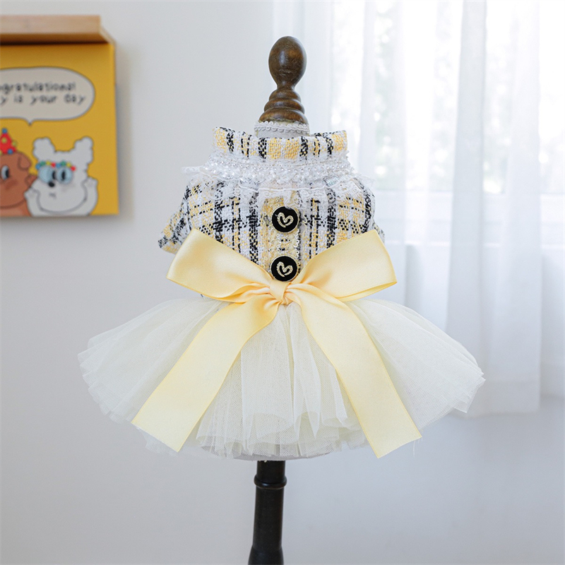 Yellow Ribbon Dresses for Dogs - Yellow Winter Clothing review and price