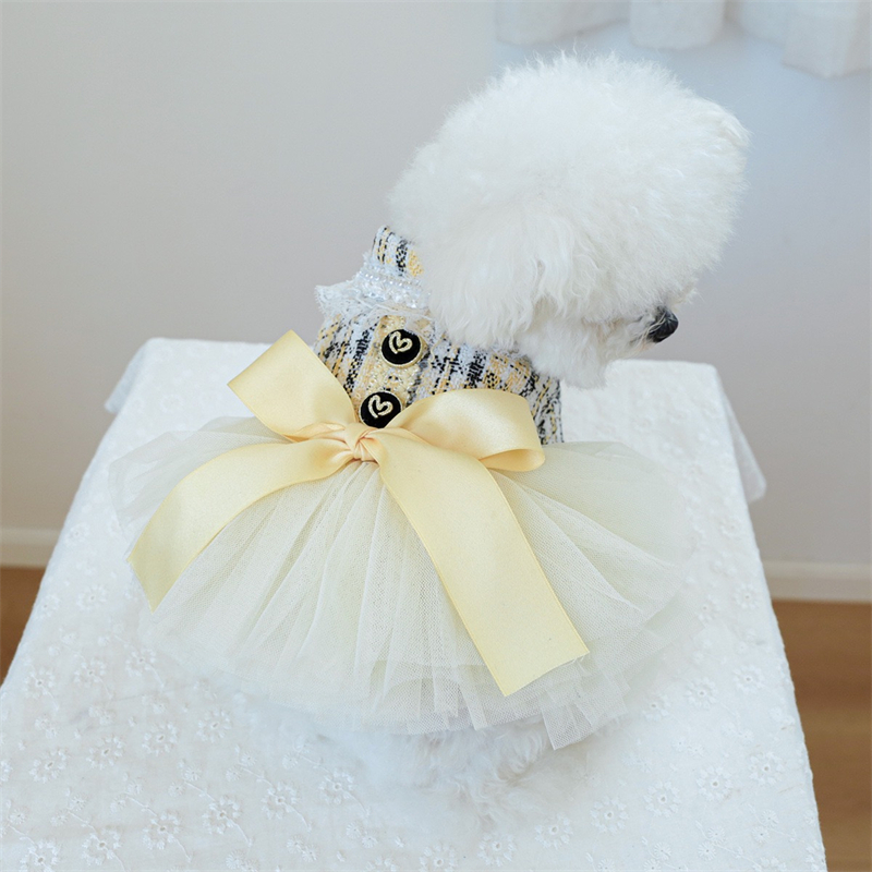 Yellow Ribbon Dresses for Dogs - Yellow Winter Clothing review and price