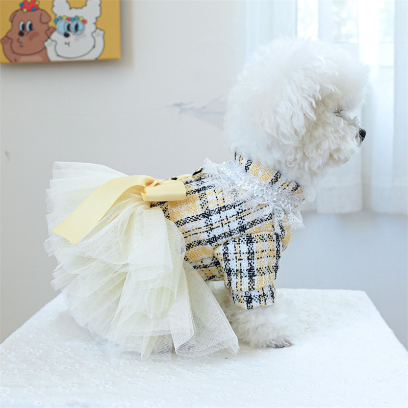 Yellow Ribbon Dresses for Dogs - Yellow Winter Clothing review and price