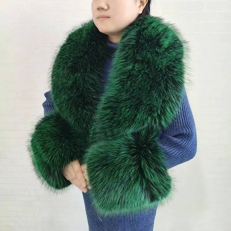 Large Women Faux Fox Fur Scarf - Winter Clothing Color review and price