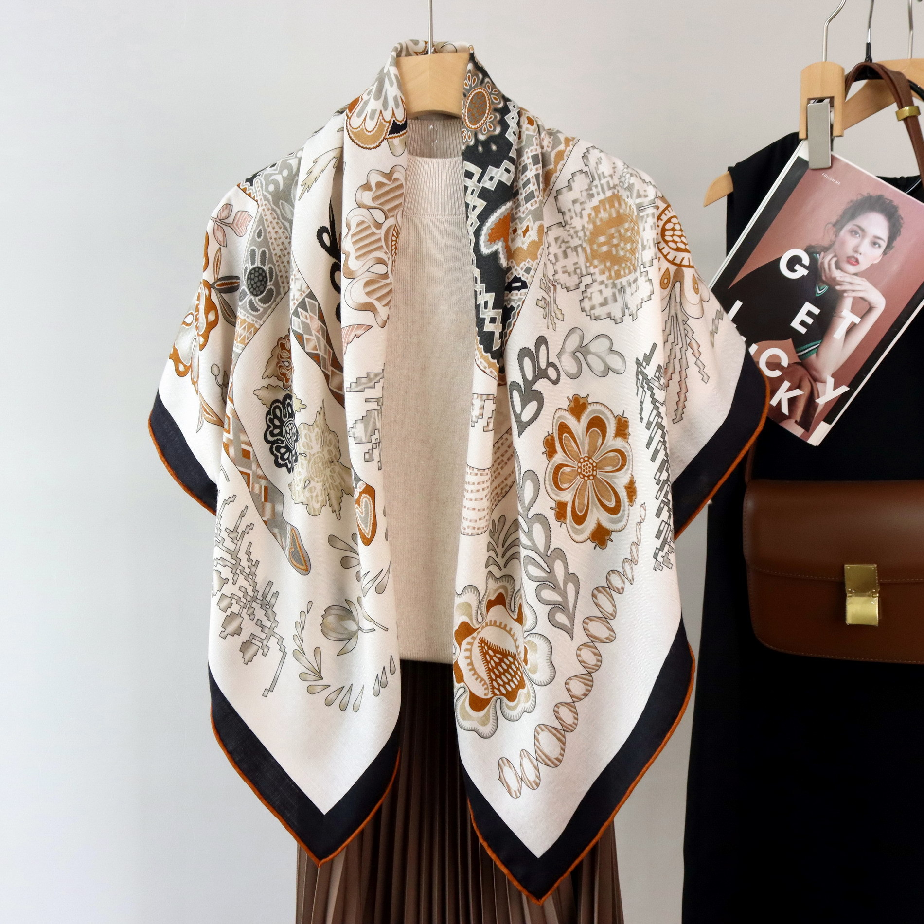 Silk Wool Cashmere Scarf Luxur - Winter Clothing Hong Kong review and price