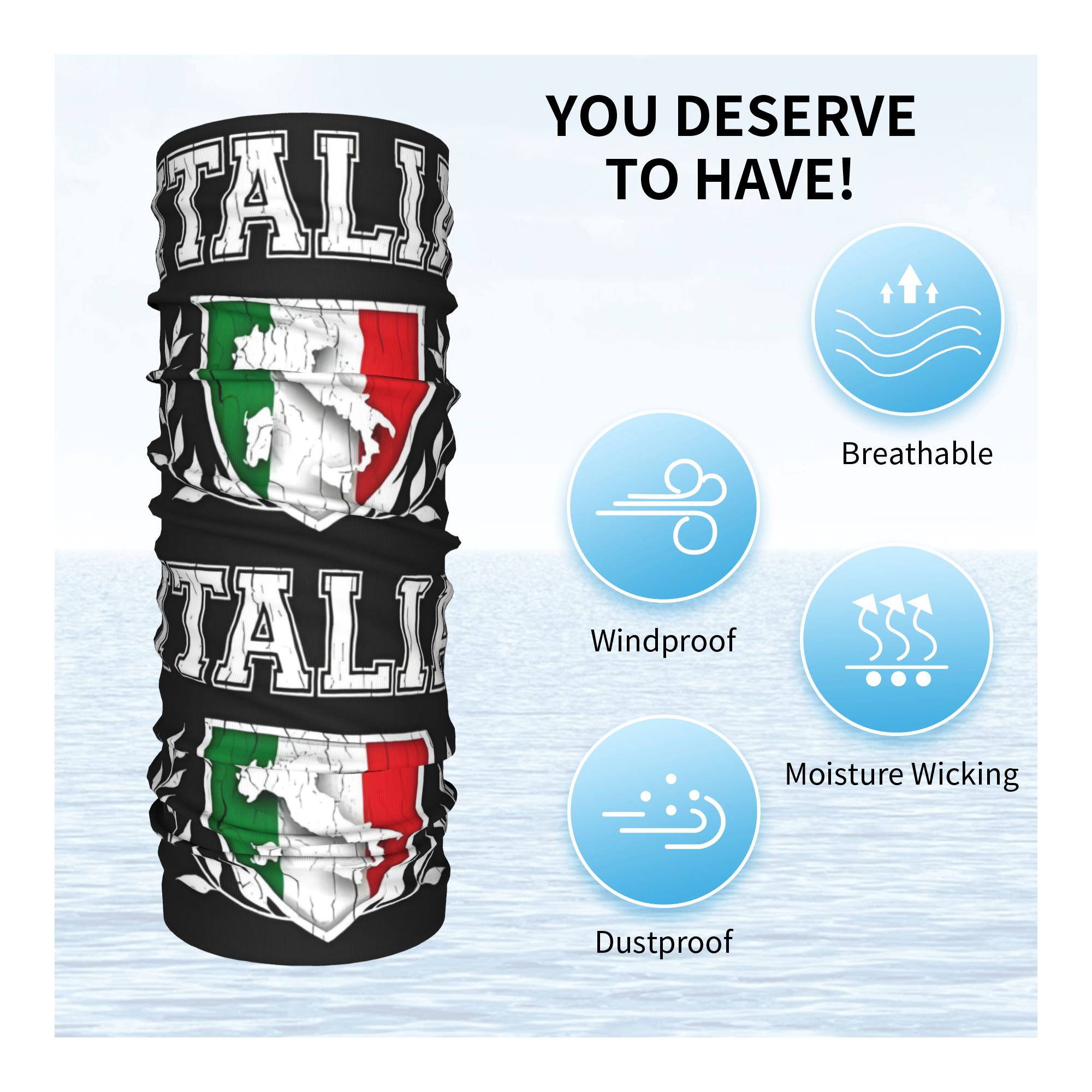 Custom Italy Flag Bandana Neck - Winter Clothing For Sale review and price