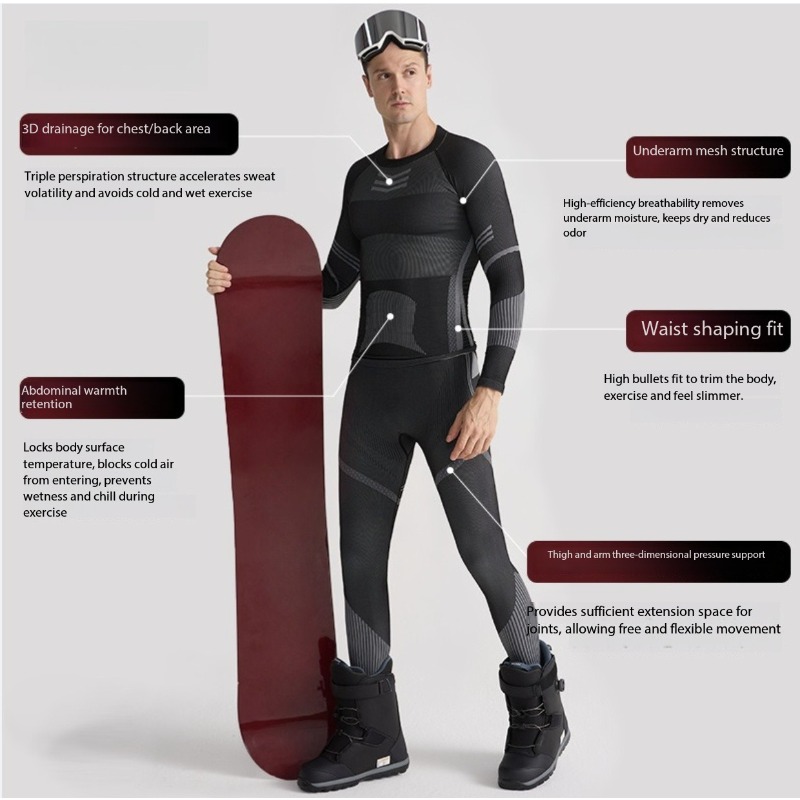 Ski Base Layer Set Men Women T - Thermal Base Layer review and price