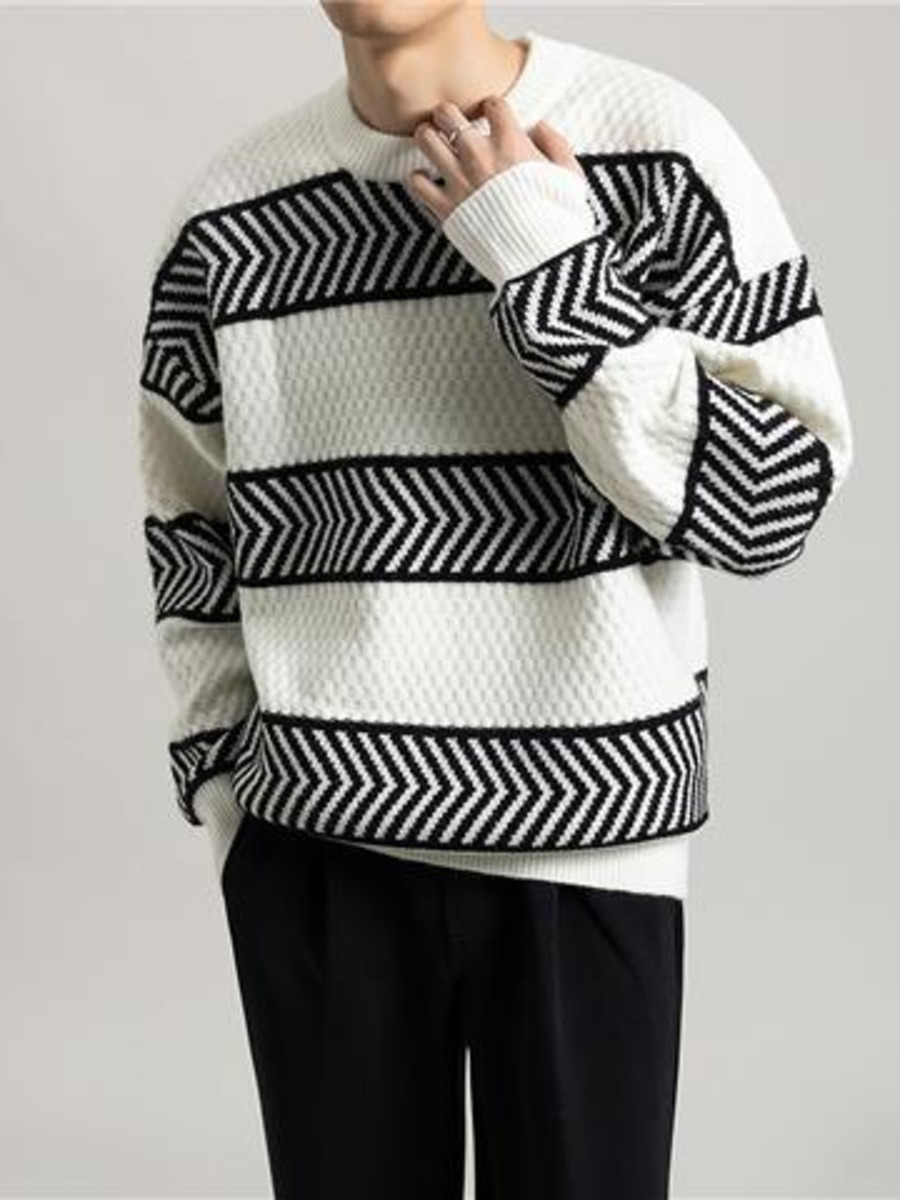 Casual Loose Stripes Pullover  - Winter Clothing Hong Kong review and price