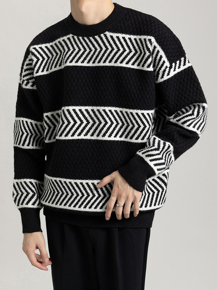 Casual Loose Stripes Pullover  - Winter Clothing Hong Kong review and price