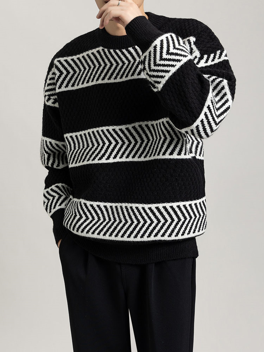Casual Loose Stripes Pullover  - Winter Clothing Hong Kong review and price