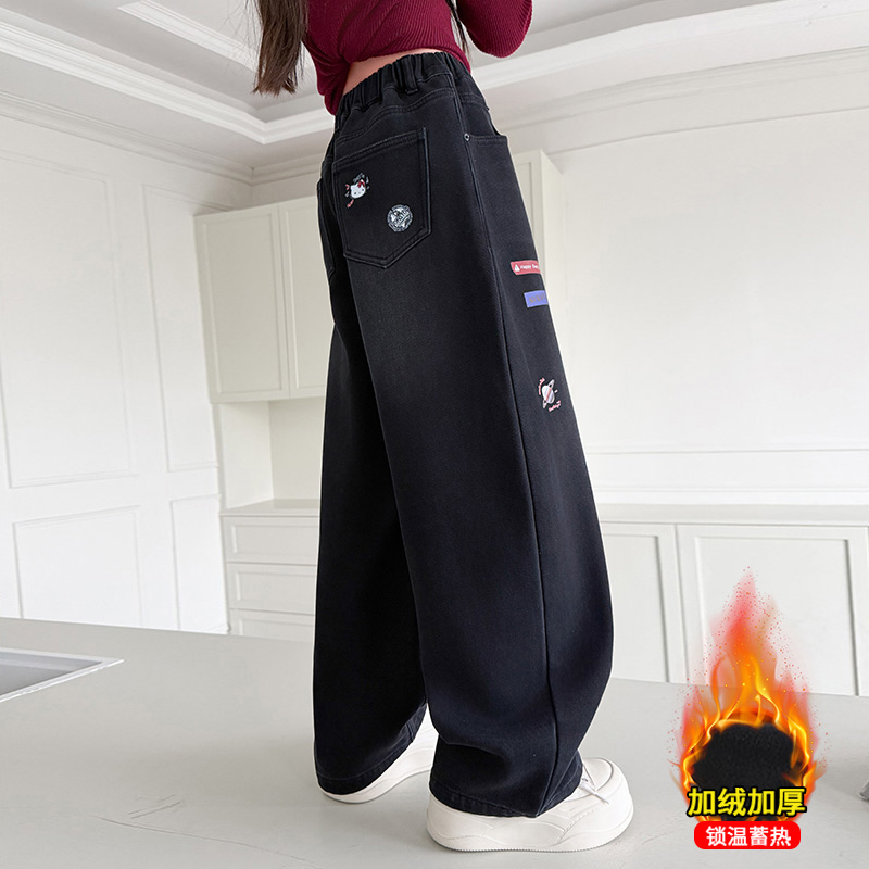 Autumn Girls' Jeans Cartoon Em - Winter Clothing Drawing review and price