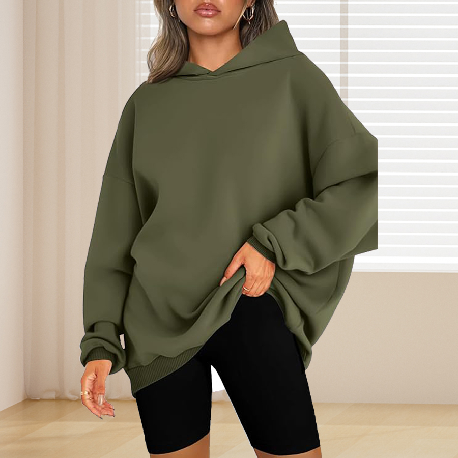 Plus Size Basic Solid Color Ho - Winter Clothing Color review and price