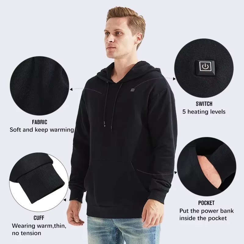 Women USB Heating Hoodies Men  - Winter Clothing Color review and price