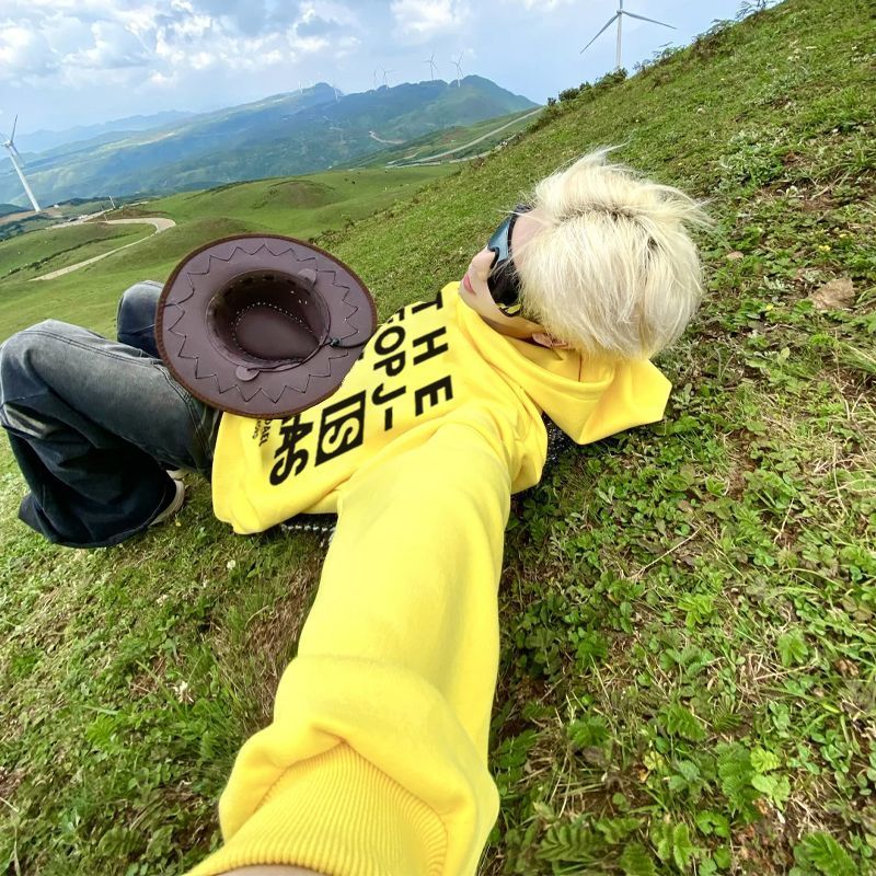 Male Hoodie Yellow Designer Cl - Yellow Winter Clothing review and price