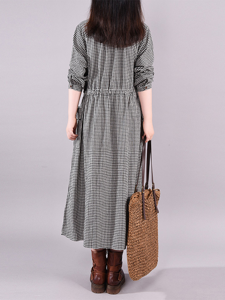 Fashion Vintage Dress Plaid Dr - Winter Clothing Drawing review and price