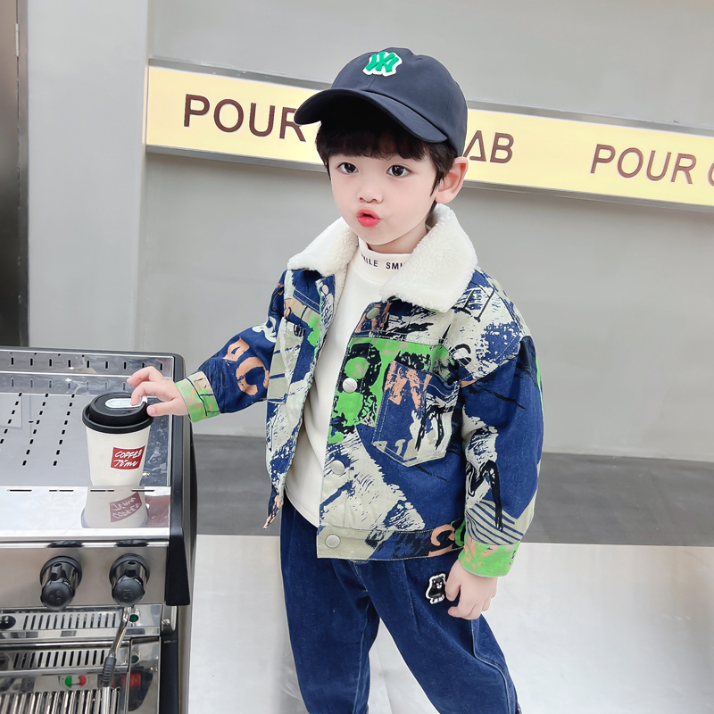 Kids Baby Warm Denim Jacket Pa - Winter Clothing Drawing review and price