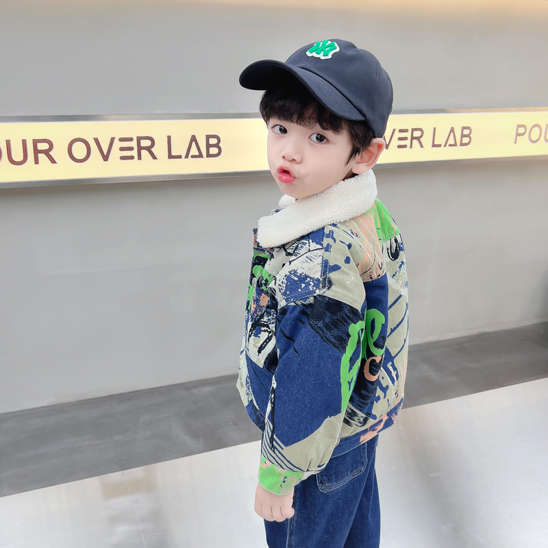 Kids Baby Warm Denim Jacket Pa - Winter Clothing Drawing review and price