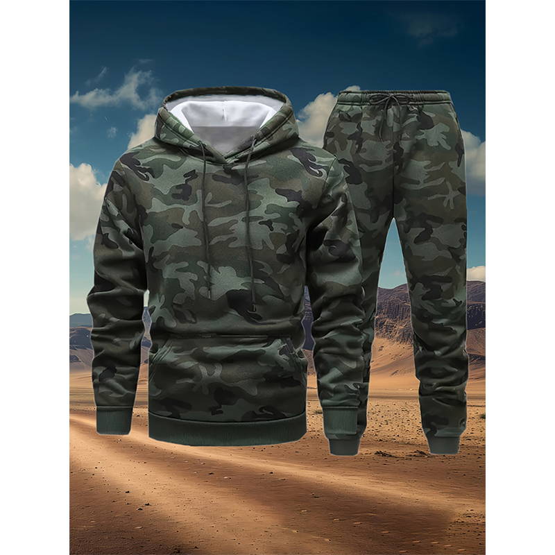 Autumn Camouflage 3D Print Hoo - Winter Clothing Men review and price