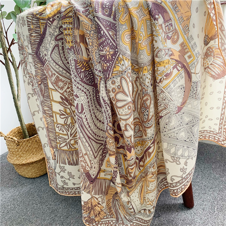 Silk Wool Scarf 135CM Luxury D - Winter Clothing Hong Kong review and price