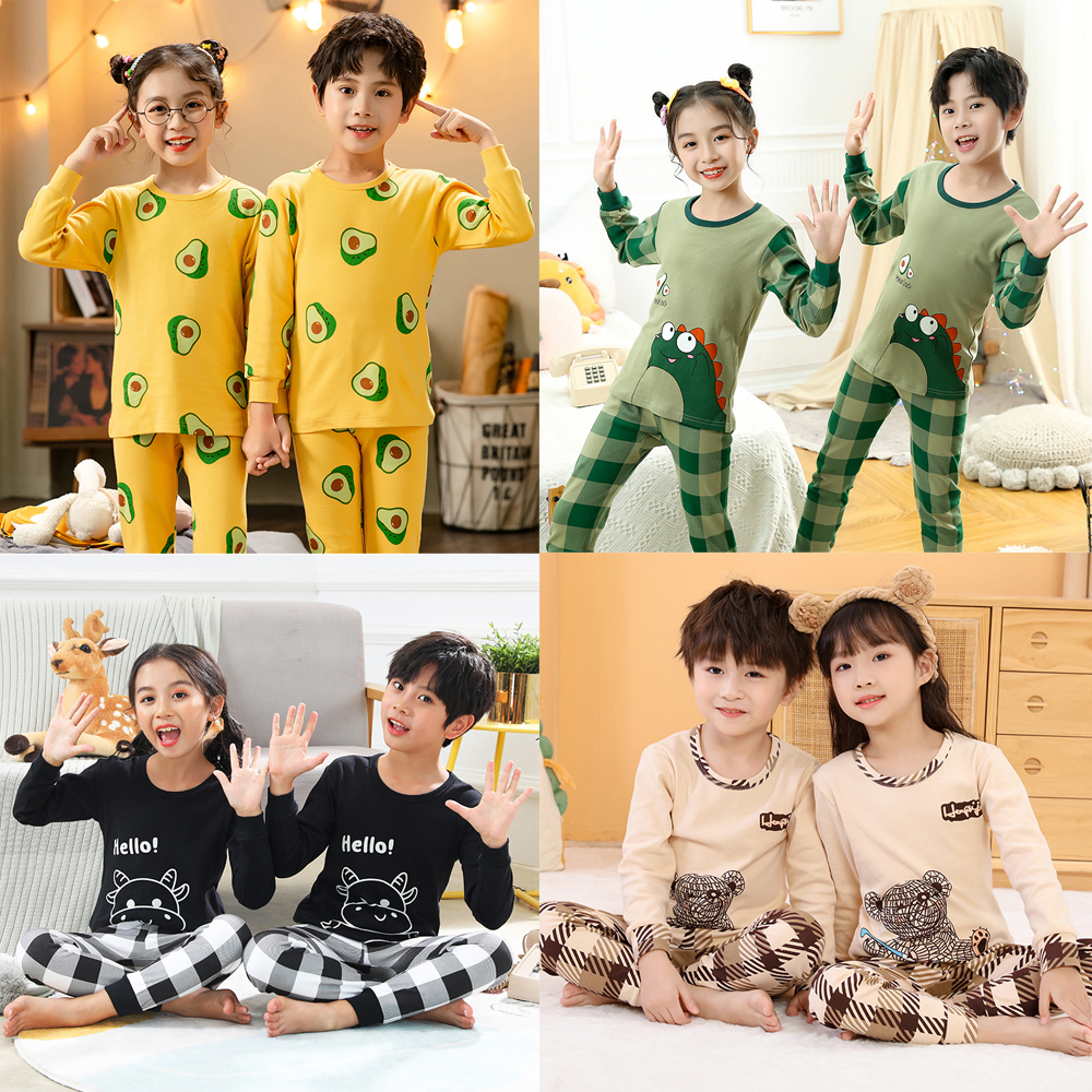 100 Cotton Boys Pajamas Sets F - Yellow Winter Clothing review and price