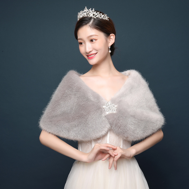 Women Bridal Shawl Wedding Cap - Winter Clothing Color review and price
