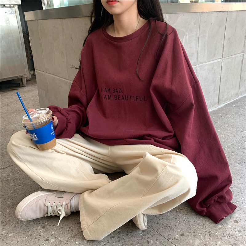 Loose Long Sleeve Letter Print - Winter Clothing Hong Kong review and price