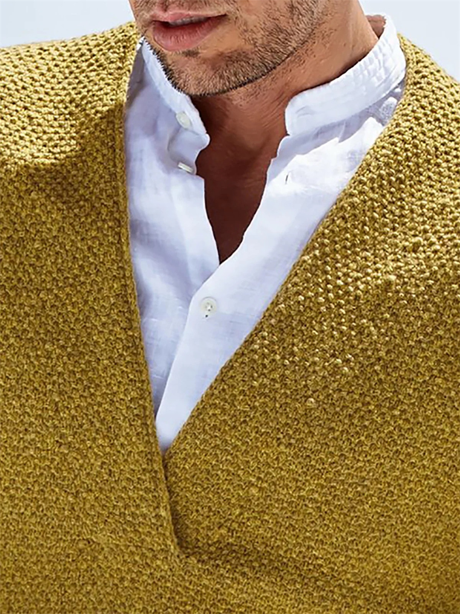 Autumn Winter Men Sweaters Kni - Yellow Winter Clothing review and price