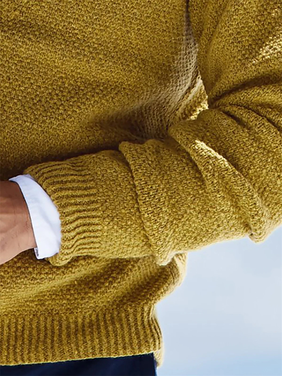 Autumn Winter Men Sweaters Kni - Yellow Winter Clothing review and price