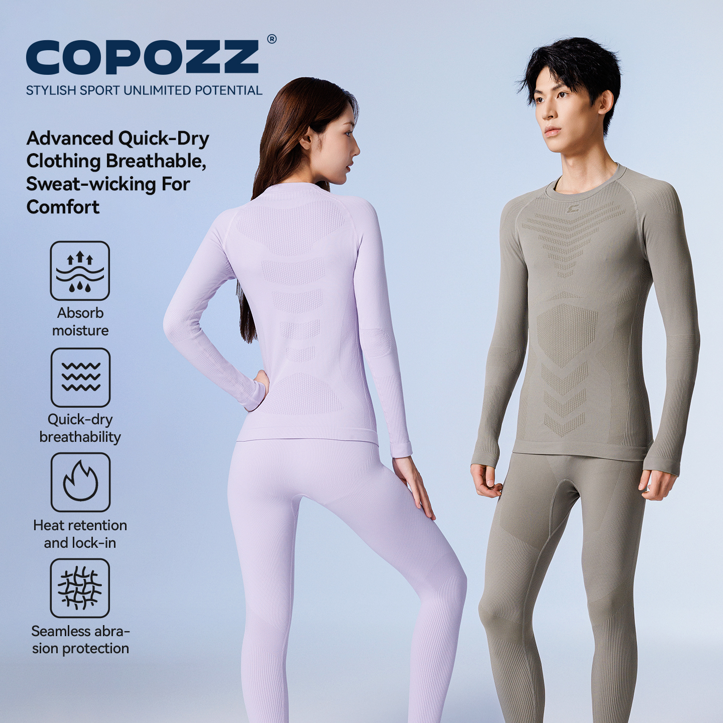 COPOZZ Women Men Seamless Ski  - Thermal Base Layer review and price