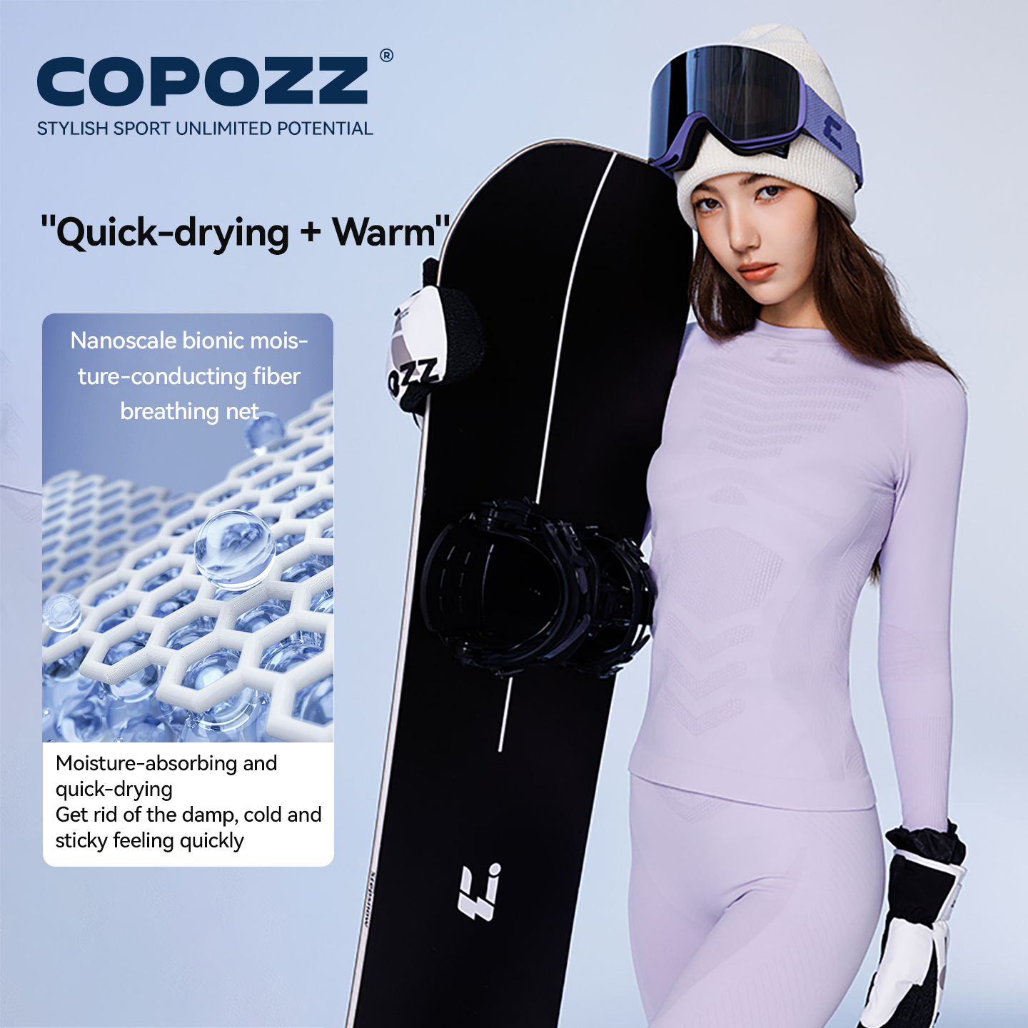 COPOZZ Women Men Seamless Ski  - Thermal Base Layer review and price